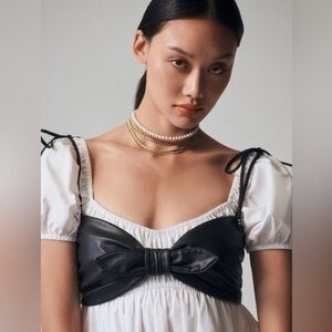 Anthropology Pilcro Faux Leather Micro Bustier. Size S